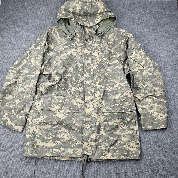 US Army ECWCS Parka Jacket Mens Large Long Camo Universal Cold Weather Goretex - Picture 1 of 12